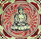Buddha Meditation & Lotus Flower Tapestry, Indian Tapestry, Indian Hippie Wall Hanging/ Dorm Divider,Picnic Blanket, Beach Blanket, Table Cloth By MONIKA ENTERPRISES (MOGI) - 3