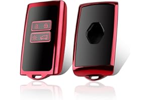 SKTU Autoschlüssel Hülle kompatibel mit Renαult Clio/Zoe/Captur 2 / Arkana/Kadjar/Megane TPU Schlüsselhülle Cover (Rot)