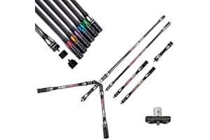 wolfman Tir à l'arc Set Stabilisateurs de Barre D'équilibre Amortisseur en Carbone Pure 3K Tige D'équilibre Barre 5" 10" 30" Barre en V pour Arc Classique de Compétition Arc à Poulies
