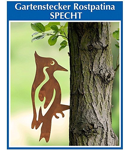 Wenko Gartenbaumdekoration Specht, Gartenstecker, Gartendeko, ca. 25,5 x 12,5 x 0,2 cm. Aus besonders robustem Schmiedeeisen