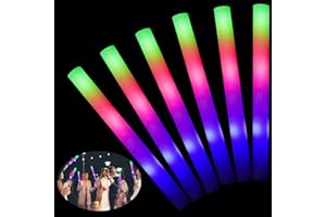 ZHFEIIRU 42pcs Varillas de Espuma Iluminadas, Bastones de luz LED, Barras Luminosas Fluorescentes, 3 Modos, Colorido Intermitente LED estroboscópico para conciertos, Fiestas y Eventos (42Pcs)