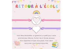 MANVEN Cadeau Mère Fille Bracelet Mère Fille Bracelet Fille Rentrée des Classes Retour à L'école Rentrée Scolaire Idee Cadeaux Fille pour Premier jour D'école Cadeaux Fête des Mères