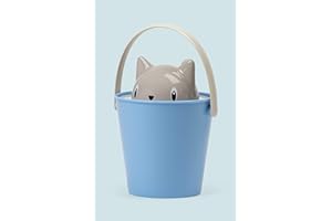 UNITED PETS Crick Secchiello Porta Crocchette Gatto, di DESIGN, Made in Italy, Paletta Inclusa, Tortora/Azzurro