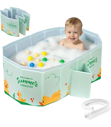 Vasca da bagno pieghevole portatile L.120 x P.55 x H.50 cm blu 300kg Vasca da bagno pieghevole portatile L.120 x P.55 x H.50 cm blu 300kg