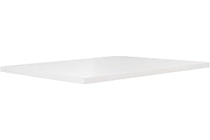 Forte Système de Table : Plateau de Table en matériau dérivé du Bois en Blanc Mat, 140 x 3,8 x 90 cm