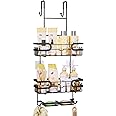 SWTYMIKI Shower Caddy Hanging - 3 Tier Over Door Shower Shelf With 16 Hooks and 2 Soap Dish, Rustproof Hanging Shower Organiser, Bathroom Storage Rack No Drill for Shampoo and Razor Soap, Black