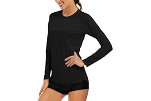 MAGCOMSEN Damen Langarmshirt UV Schutz Shirt Schnelltrocknend Outdoorshirts UPF 50+ Sport T-Shirt Leicht Sommer Funktionsshirt für Wandern Laufen