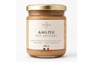 AMLOU SHOP Amlou artisanal aux amandes & miel – 200 g – 100 % naturel, huile d’argan, sans conservateur – Made in France