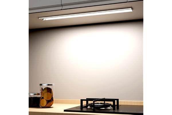OUILA Luz de Armario con Sensor Movimiento 6500K Recargable Luz Nocturna, 41CM Regulable Lampara LED Adhesiva para Gabinete, Pasillo, Escalera, Sótano, Cocina, Garaje