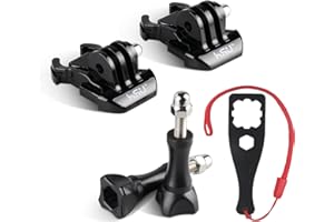HSU Quick Release Buckle Clip Basic Mount with ThumbScrew Compatible for GoPro Hero 12/11/10/9/8/7/6/5/4/3 Session MAX and other Action Cameras
