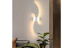 Goeco 80 cm Applique da Parete Interno, 27W 3000 lm 3000K Lampada da Parete LED Lunga Moderna con 2 Tubi Luminosi Luce Bianca Calda per Camera da letto Soggiorno Scala Cucina, Bianco