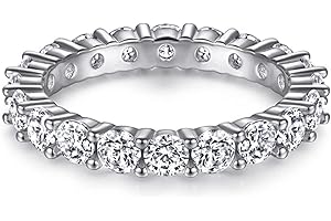 HCMA Anillo de Moda de Anillo de Boda de joyería Fina de Diamantes de Moissanite Creado en Plata de Ley 925 para Regalo de Mujer