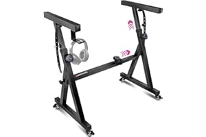 LIQUID STANDS Plixio Piano Keyboard Stand with Wheels, Z Style Adjustable and Portable, Professional, Heavy Duty for 54-88 Keys