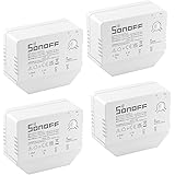 SONOFF Smart Zigbee Schalter,ZBMINI-L 4PCS Zigbee 3.0 Schält Aktor,Kein Neutralleiter Erforderlich,Smart Home Light Switch Ko