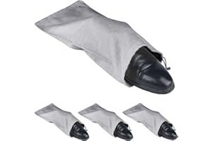 BlesMaller Schuh-Aufbewahrungsbeutel 100% Baumwolle mit Kordelzug für Männer und Frauen für Reisen Schutz und Lagerung von Schuhen (Grau)