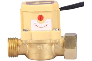 FAFEICY Flussostato Automatico, Filettatura G1/2-G1/2 Pompa Dell'acqua Sensore di Flusso Regolabile Interruttore di Controllo Automatico della Pressione 0.6Mpa 220V 1.5A, Flusso, Sensori