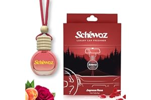 Schewaz Luxury Car Perfume – Long-Lasting Car Freshener, Premium & Natural Fragrance with Elegant Design, Odor Neutralizer, Eco-Friendly, Car Purifier Upto 45 Days Freshness (1-Pack, Japanese Rose)