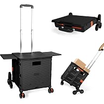 Chariot De Courses Pliable Avec Roues Rétractables - Léger Et Compact Pour Shopping, Idéal Personnes Âgées