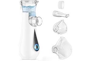 GIBOHOM inhalator, inhalator dla dorosłych i dzieci, inhalator USB-C, bardzo cichy inhalator, z 2 maskami i 1 ustnikiem, przenośna konstrukcja, do podróży i domu