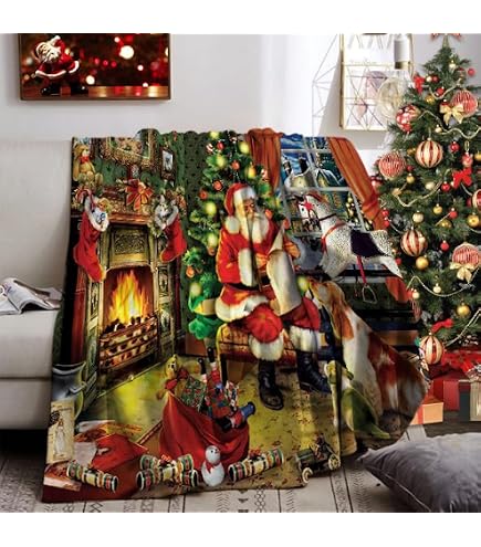 Flauschige Weihnachtsdecke Mit Karomuster – Kuscheldecke Für Sofa, Bett & Als Geschenk