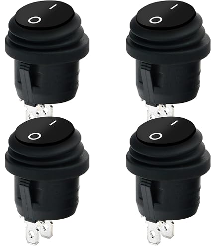 YOGAZEN Kippschalter 2 Positionen – 12V, 10A/125V, 6A/250V – Rund, SPST – Für Auto, Boot & Haushaltsgeräte – 4 Stück