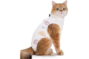 Anseom Tuta da Recupero per Gatti, Gatto Post Intervento Tutina, gattoTuta Medica da Recupero, Body Gatto Post Operatorio Sterilizzazione, Gatto Professionale recupero Vestito per Addominali Ferite(M)
