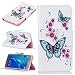 Produktbild Samsung Galaxy J5 2016 DUOS Hülle Leder Flip Case Schmetterling Blumen Muster, Samsung Galaxy J5 2016 DUOS Lederhülle Protective Cover Ledertasche Handyhülle Wallet Brieftasche Tasche Schutzhülle mit Kartenfach Standfunktion, Weiß