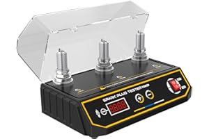 QPKING Bujía y herramientas de encendido SPT301 Probador de bujías de 3 orificios 200-9000 rpm altura del orificio de ajuste con pruebas comparativas,zócalo de chispa de 12mm,simular el rendimiento del motor
