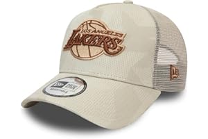 New Era Los Angeles Lakers NBA Multi Camo Beige A-Frame Adjustable Trucker Cap