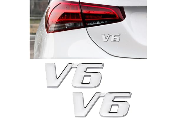 JNNJ 2 Pièces 3D Emblem Badge Auto Sticker Abziehbild en Métal, Affichage de Voiture Émbleme Auto Tuning Étiquette Métal (V6)