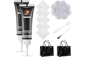 BAHME 2 stycken läderreparationskräm för läder, 20 ml läderreparationsset, svart flytande läder, reparationsset för läder, re