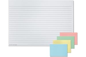 ‎MEYER-WAGENFELD Meyer-Wagenfeld | 200 Karteikarten DIN A5 liniert, quer | Einlegekarten für Karteitaschen | 190g/m² starker Karton | Farbe: weiß