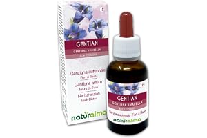 Gentian eller Ängsgentiana (Gentiana amarella) Naturalma Emotionella blommor eller Bachblommor - 30 ml Flytande alkoholfritt extrakt i droppform - Blommessenser - Vegansk