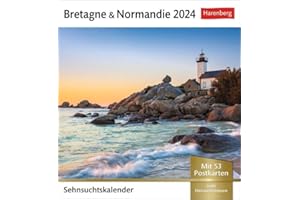 Bretagne & Normandie Sehnsuchtskalender 2024. 53 Postkarten in einem Wochenkalender mit Urlaubsflair. Foto-Tischkalender für einen Hauch Frankreich im ... Postkarten (Sehnsuchtskalender von Harenberg)
