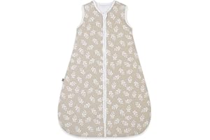 emma & noah Baby Schlafsack 2.5 TOG, Strampelsack für den Herbst und Winter in vielen Farben, Bio-Baumwolle, OEKO-TEX Zertifiziert, Schlafsack für Neugeborene (Floral Sand, 60 cm)