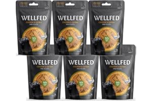 PET-INTEREST LOVE IN ACTION Wellfed - Mini filetti per polli + Cat NIP -Rich in proteine confezione da 6 (6 x 50 g), snack sani – 94% Fresh Meat – Sugar Free