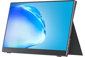 cocopar Tragbarer Monitor 15,6 Zoll 1080P Reisemonitor 85% sRGB mit Lautsprecher HDMI USB-C Externes Display für Laptop MacBook Surface PC Xbox PS4/5, VESA montierbar mit Abdeckung Ständer