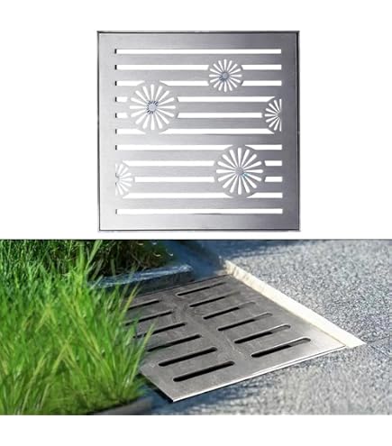 Grille Drainage Acier Inox 304 - 15x15cm Pour Terrasse, Jardin Ou Cour