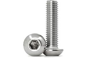 KONGKI (10 pezzi) M6 x 80mm Vite a testa bombata con esagono incassato in acciaio inox 304,filettatura completa