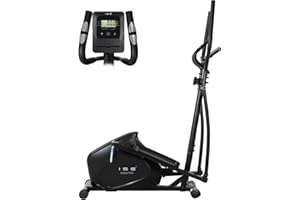 ISE Velo Elliptique d'Appartement Sport Maison, Vélo Elliptique Magnétique 8 Niveaux Résistance, Velo Elliptique Ergonomie Crosstrainer avec Impulsion, Poids d’Inertie 8KG, Vélos Elliptiques Ecran LCD