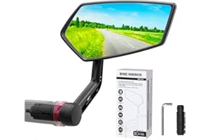 RBRL Bike Mirror Rotatable HD Safety Convex Bar End Mirror, Scratch Resistant Wide Angle Bicycle Shatterproof Side Mirrors, Mirrors for Electric Bikes Universal (Right) (RM12E-1)