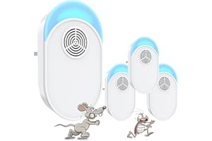 GBARAN Répulsif antiparasitaire à ultrasons, pièges à souris anti-insectes électroniques 4 paquets pour l'intérieur, plug-in répulsif contre les moustiques et les araignées, répulsif efficace contre les rats