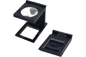 LAIVIYA Lupa Cuentahilos, LupaPlegable 10 X con Escala, Cuenta Hilos, Lupa para Leer Libros, LupaRelojero para Leer Libros, Soldadura, Inspección, Monedas, Joyería, Exploración
