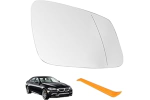HTTYHT Wing Mirror Glass Heated Right Side for BMW F01 F07 F10 F11 F20 F21 F22 F30 F31 F32 F34 F36 i3 Wing Mirror White Glass Replacement with Car Plastic Crowbar Defogging Wing Mirror(Right)