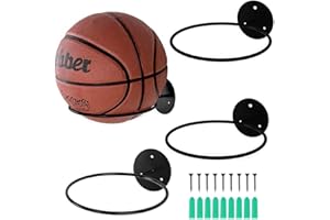 CaiYuanGJ 3 Stück Metall Ball Halter, Wandmontierte Ballhalterung, Rack Display Ballständer, für Basketball Rugby Volleyball Fußball Display, für Zuhause Und Büro, für Geschenke, Mit Schrauben