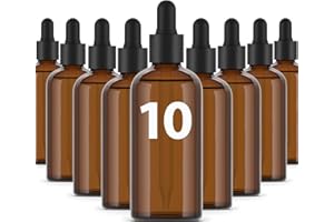 Essenciales Botellas de Vidrio Ámbar con Pipeta Cuentagotas - Frascos Cuentagotas 100 ml x 10