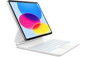 Dracool Funda Teclado para iPad 10 generación 10.9 2022 Teclado Trackpad Magic Type Keyboard Retroiluminado QWERTY Español Ñ, Blanco