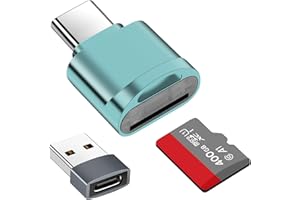 SEMINER TF Kartenleser, Micro SD Kartenleser, Typ C TF Speicherkartenleser Adapter mit USB C auf USB Adapter, Kompatibel mit Laptops, MacBook, Samsung Galaxy (Blau)