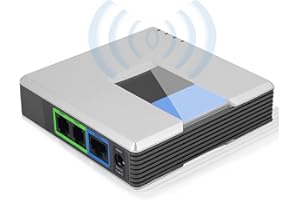 Zerone VOIP Gateway Dual Ports SIP V2 Protokoll Fax Internet Phone Adapter mit RJ 45 Kabel(EU-Stecker)