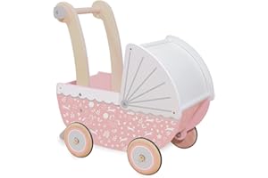 Indigo Jamm Loxhill Pram Doll and Baby furniture for pretend play. Quality wooden gifts for Boys & Girls 18 months+